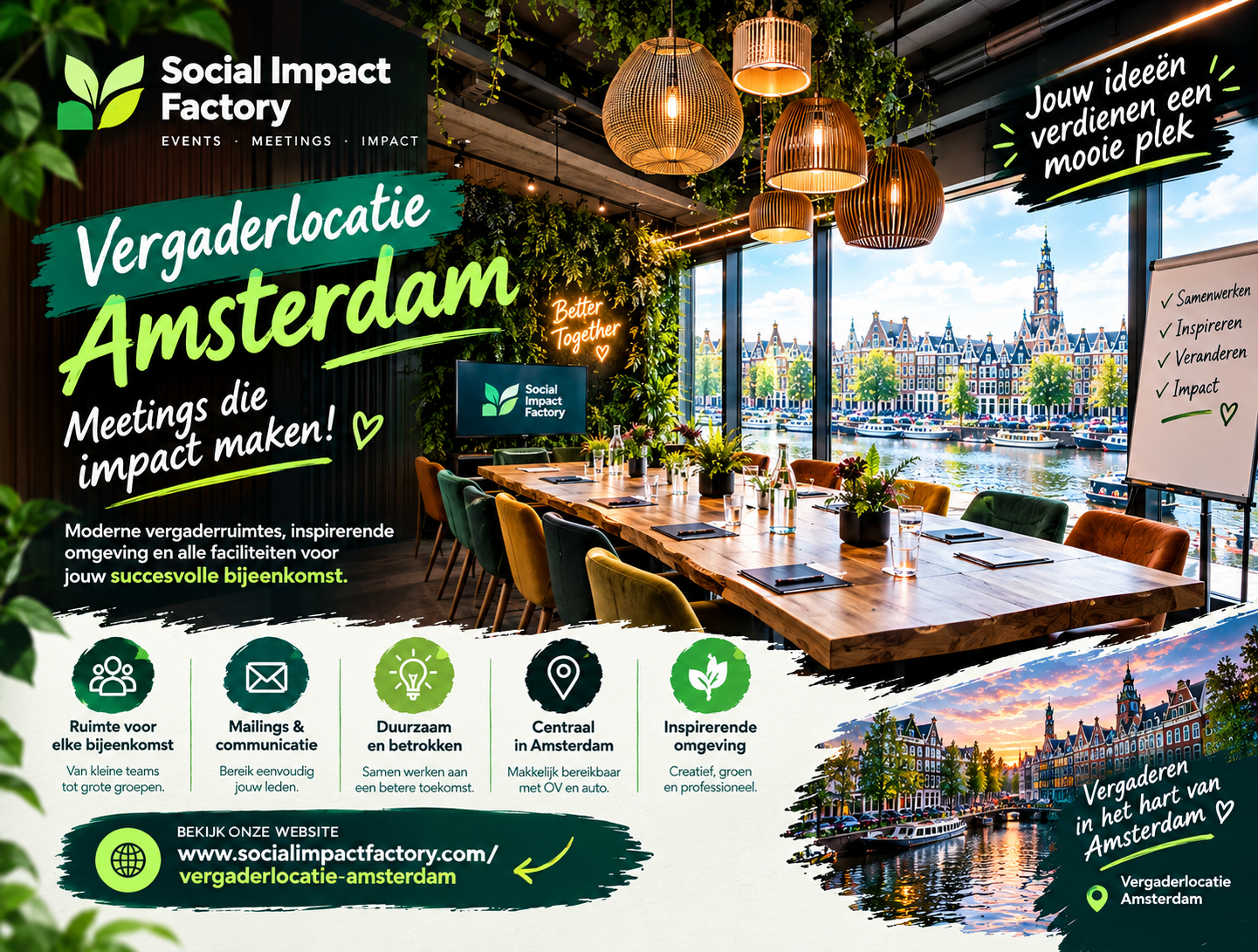 Vergaderlocatie Amsterdam voor verenigingen en VvE’s: hoe een sterke mailing leden al vóór de vergadering overtuigt